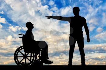 Employer refuses the disabled person in a wheelchair to employ him for work. The concept of discrimination and inequality for people with disabilities