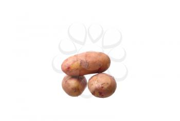 potato isolated on white background close up