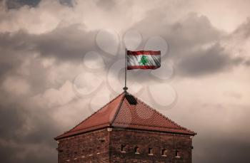 Flag with original proportions. Flag of the Lebanon