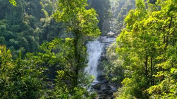 national park Doi Inthanon Chiang Mai, Thailand. stunning view of the waterfall through green forest