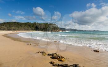 Small deserted beach north of Coffs Harbour in New South Wales Australia