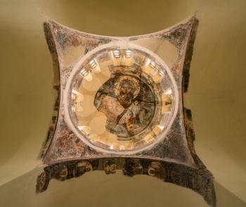Ceiling painting in church of the Holy Apostles in the Greek Forum in Athens Greece