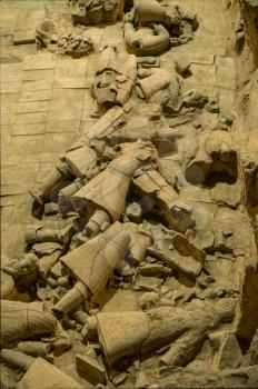 Detail of how the pottery terracotta army warriors and soldiers can be found in Xi'an China