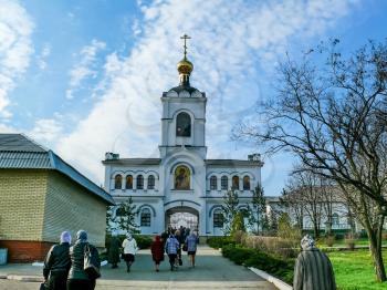 Holy Assumption Monastery, Russia - April 5, 2012: Monastery of the Holy Dormition, appearance of the monastery and the area near it.