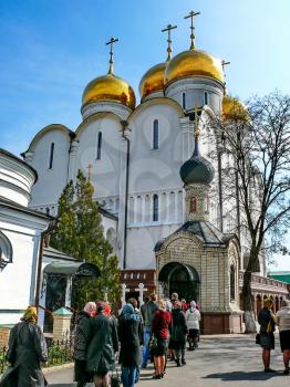 Holy Assumption Monastery, Russia - April 5, 2012: Monastery of the Holy Dormition, appearance of the monastery and the area near it.