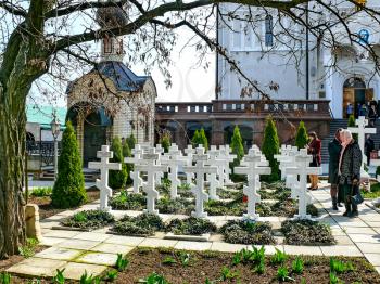 Holy Assumption Monastery, Russia - April 5, 2012: Monastery of the Holy Dormition, appearance of the monastery and the area near it.