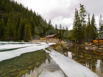 Mountains and forests in Canada. The pristine nature of the Canadian landscape.