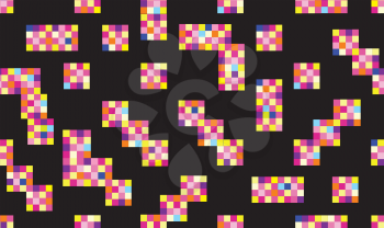 Abstract geometric seamless pattern. Stylish dotted pixel background in 1980s electronic style
