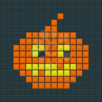 Halloween Pumpkin. Old Game design. Vector illustration