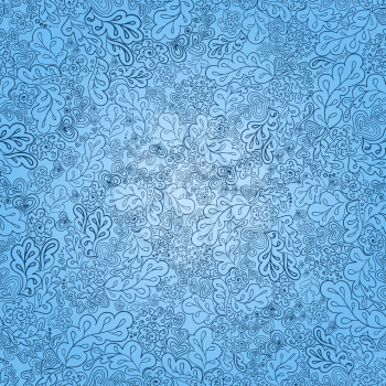 
seamless pattern flower and leaf blue