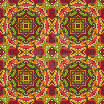 Mandala. Oriental pattern. Traditional seamless ornament. Turkey, Egypt, Islam. Relaxing picture. Red and orange tone