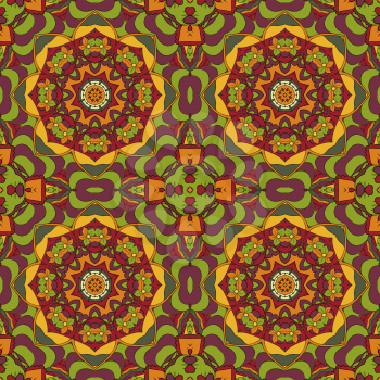 Mandala. Oriental pattern. Traditional seamless ornament. Turkey Egypt. Relax, yoga. Red and orange colors