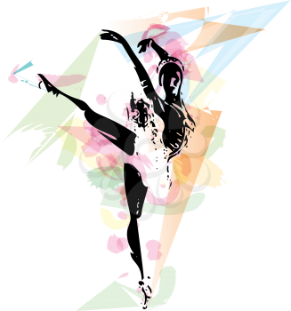 abstract sketch of beautiful ballerina