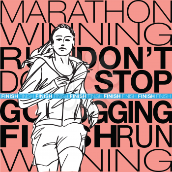 Female runner sketch illustration