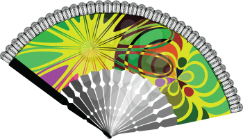 fan illustration with abstract drawing