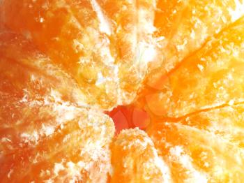 Peeled tangerine or mandarin fruit close up