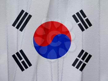 South Korea flag or banner made with white ribbons