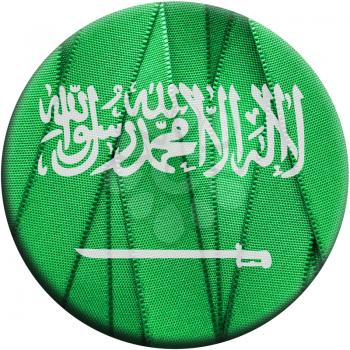 Saudi Arabia flag or banner made with green ribbons
