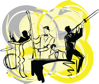 Illustration of musicians play classical music
