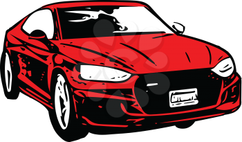 Concept Red Sportscar Vehicle Silhouette vector illustration