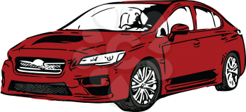 Concept Red Sportscar Vehicle Silhouette vector illustration