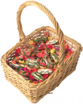 Royalty Free Photo of a Basket of Candy