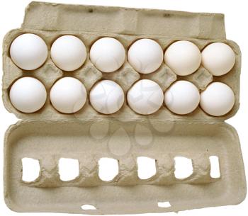 Royalty Free Photo of a Carton of Twelve White Eggs