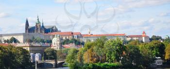 Panorama view to the Prague Castle in Prague , Czech Republic.