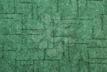 Green carpet on the floor.