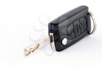 Black car remote key with keyring.