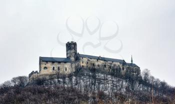 View of Bezdez gothic castle on the hill in Czech Republic.