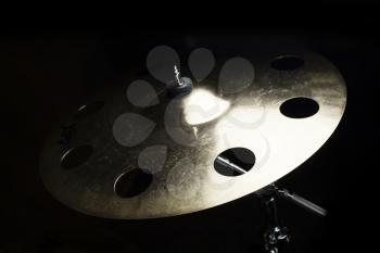 Drum Cymbal Close up Isolated On Black Background