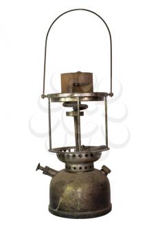Vintage Hurricane Lamp. Paraffin, Kerosene lantern Isolated On White Background