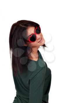 beautiful girl with sunglasses posing