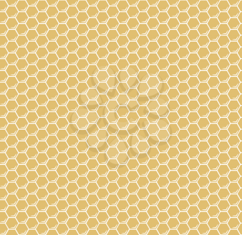 Yellow honeycomb hexagons vector seamless pattern. Background with honey comb illustration