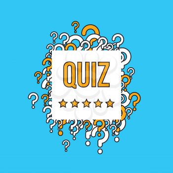 Quiz test vector background with question marks. Quiz concept banner, test quiz with question illustration