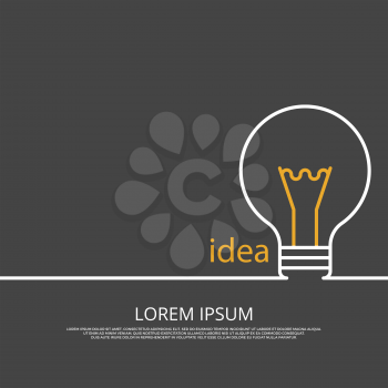 Idea concept background with light bulb. Technology innovation, vector illustration