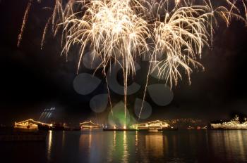 Salute above the bay. Sevastopol.