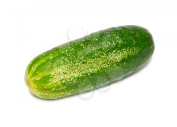Green cucumber isolated on white.
