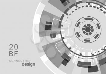 Brochure with abstract round background. Technology and industry design.