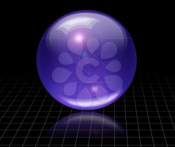 3D rendered purple glass ball