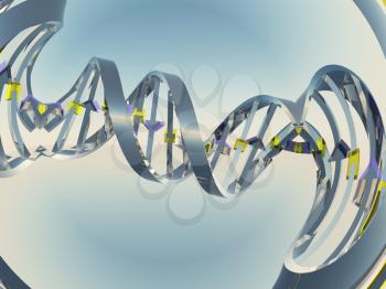 Digital art. DNA chain.
