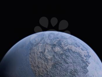 Exo Planet in far space. 3D rendering