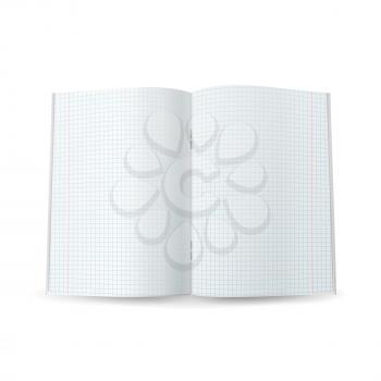Squared Notebook Paper Vector. Realistic 3d Mock Up Isolated