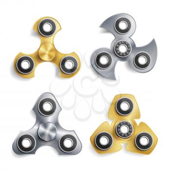 Hand Spinner Toy. Hand Spinning Machine. Rotation. Fidget Finger Spinner Stress, Anxiety Relief Toy. Vector