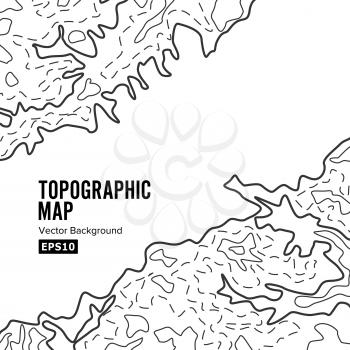 Topographic Map Background Concept. Elevation Map. Topo Contour Map Background. Isolated On White