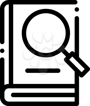 Book Search Study Icon Vector. Outline Book Search Study Sign. Isolated Contour Symbol Illustration