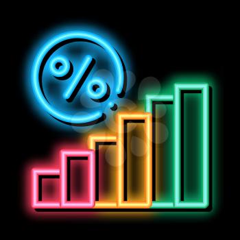 Interest Rising Statistics neon light sign vector. Glowing bright icon Interest Rising Statistics sign. transparent symbol illustration