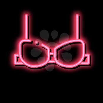 Padded Brassiere neon light sign vector. Glowing bright icon Padded Brassiere sign. transparent symbol illustration