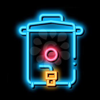 Brewing Equipment neon light sign vector. Glowing bright icon Brewing Equipment sign. transparent symbol illustration